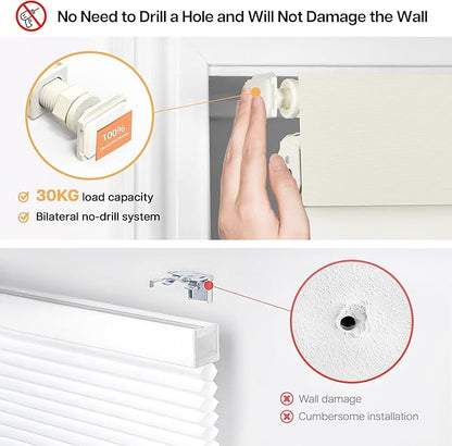 LazBlinds No Drill Blinds for Indoor Windows, Blackout Roller Shades, Cordless Window Blackout Blinds, Thermal Insulated Fabric UV Protection for Home and Office, 28.5" W x 72" H, Cream