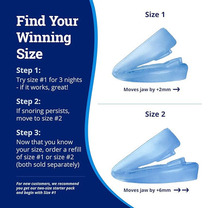 ZQuiet Anti-Snoring Mouthpiece Solution, 2 Size Comfort System Starter Kit + Nasal Dilator (2 Pack / 30 Day Supply) - Made in USA & FDA Cleared