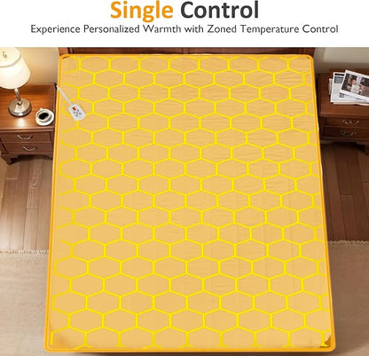 SUNVIVI Twin Size Heated Mattress, Electric Bed Mattress Pad with 12-Hour Timer & 10 Heat Settings, Full Bed Warmer, Machine Washable, 39" x 75"