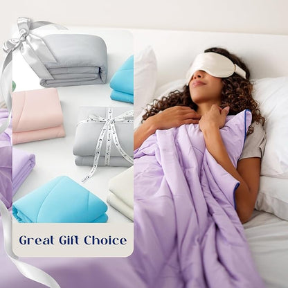 Dream Valley Outlast® King Cooling Comforter, NASA-Grade Instant Cooling Blanket for Hot Sleepers, Luxurious Comforter for All Season, Lavender Fog, 106"x90"