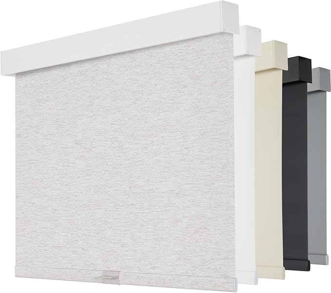 Persilux Blackout Roller Blinds for Windows, Cordless Free-Stop Roller Shades with Valance, Thermal Insulated Fabric Window Blinds, UV Protection Shades for Home and Bedroom (Linen,66" W x 72" H)