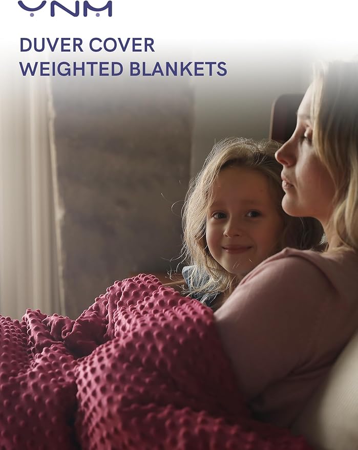 YnM Fuzzy Duvet Cover for Weighted Blankets (Red, 41''x60'')