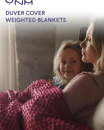YnM Fuzzy Duvet Cover for Weighted Blankets (Red, 41''x60'')