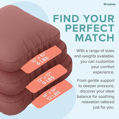 Calmier - 12 lb Sensory Weighted Pillow - Glass Bead Filled Hug Pillow - Ultra Plush Cozy Weight Sensory Pillows for Adults and Kids - Weighted Lap Pad (Pink - Fleece, 12 LBS)