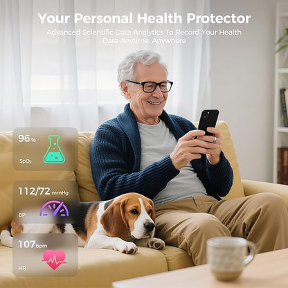Smart Ring for Women & Men, Health Tracker Ring with Heart Rate, Blood Oxygen,Blood Pressure, IP68 Waterproof Fitness Ring, Sleep Tracker for iPhone and Android, No APP Fee (Rose Gold, 7#)