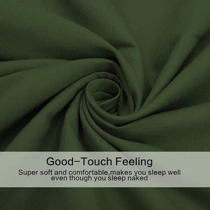 Best Season 3 Piece Bed Sheet Set (Twin Size Olive Green) 1 Flat Sheet,1 Fitted Sheet and 1 Pillow Cases,100% Brushed Microfiber 1800 Luxury Bedding,Deep Pockets,Extra Soft & Fade Resistant