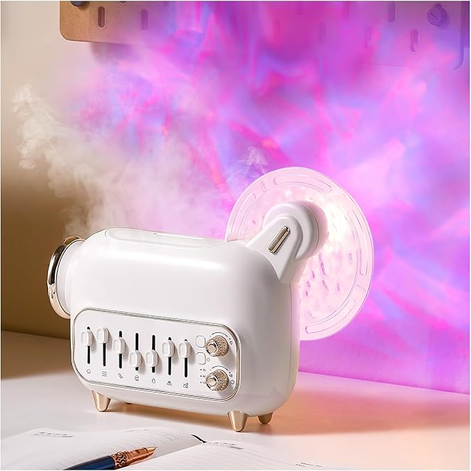 CLOZIA Essential Oil Diffuser for Home 120ml with Rotating Night Light & Sleep White Noise - Aromatherapy Diffuser Humidifier Auto-Off for Bedroom Yoga Room, Home Office Kids Relaxation