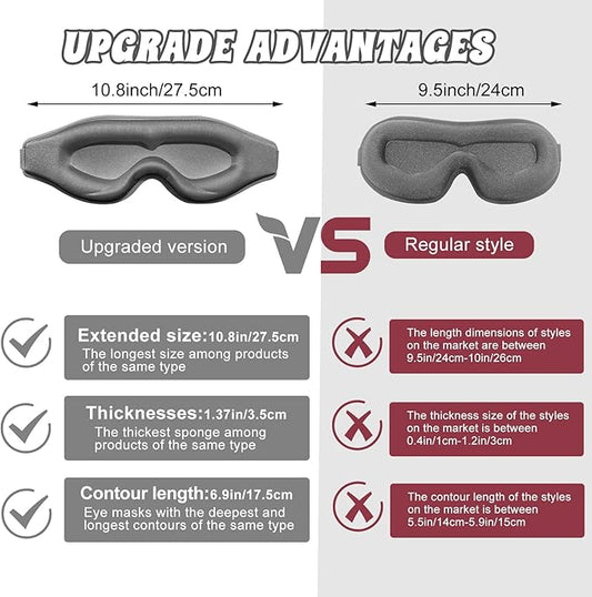 3D Advanced Eye Mask for Sleeping，Ultra Delicate Soft Skin Friendly Eye mask，100% Blackout Sleep Eye Mask for Sleep, Eyelash Extension Sleep mask