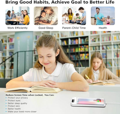 ySky Timed Phone Lock Box for iPhone & Android - Self-Control Timer to Help Kids & Students Focus Back - Translucent