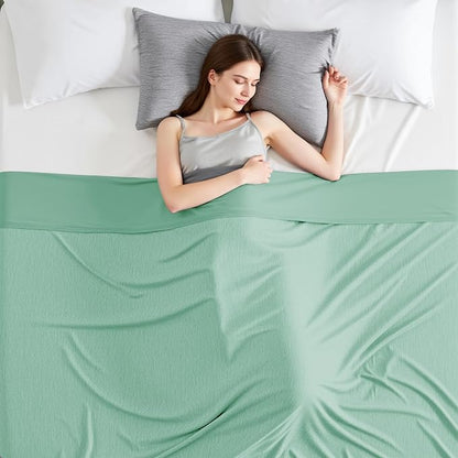 Degrees of Comfort Cooling Blanket - Double Sided Summer Cold Blanket for Hot Sleepers & Night Sweats, Breathable Cooling Blanket Keep Cool for Adults Kids 60"x90",Green
