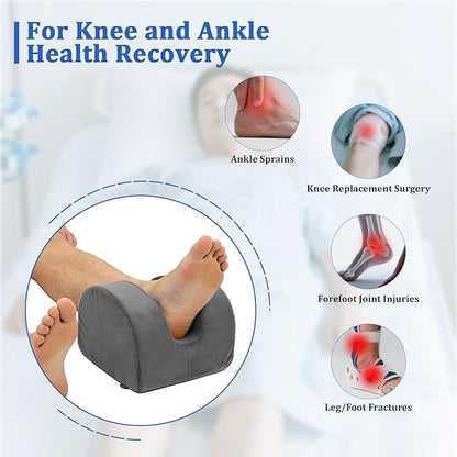Knee Recovery Pillow for Post-Surgery with Memory Foam, Orthopedic Leg Positioning Pillow, Knees Support & Elevation Pillows, Ideal for Knee Replacement Recovery, Injury and Rest (Gray)
