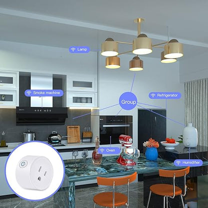 Smart Plug Work with HomeKit, DoHome Smart WiFi Outlet Work with Apple HomeKit, Alexa and Google Assistant Voice Control Plug with Timer Function and Group Control No Hub Required 4 Pack