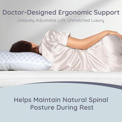 Lussi & Company Orthopedic Pillow - 20x26” Adjustable Cervical Neck Pillow for Sleeping, (Pack of 1) Ergonomic & Rectangular Memory Foam Pillow for Neck Support - Patent Pending
