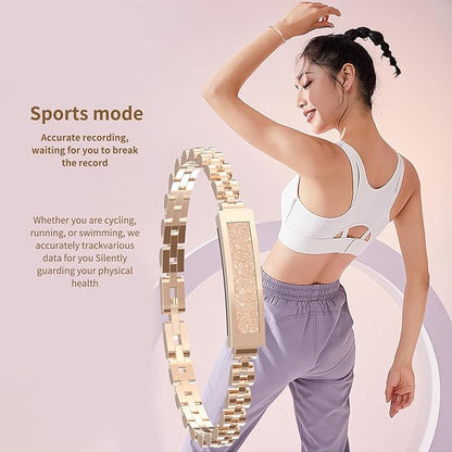 Smart Stylish Bracelet with Heart Rate,Blood Oxygen,Sleep Tracking,IP68 Waterproof,Magnetic Charging(Silver)
