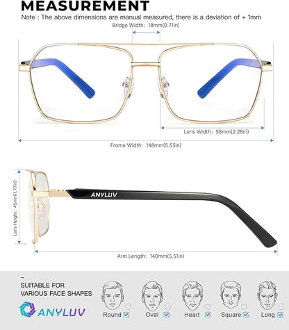 ANYLUV Blue Light Glasses Men/Women, Blue Light Blocking Glasses, Computer Screen Blocker Eyes Protection Glasses