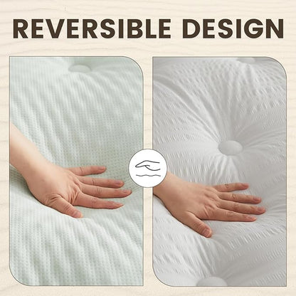 QUIETSEA Reversible Full Mattress Topper Egg Crate Memory Foam Mattress Topper, Bamboo Viscose Mattress Pad Full, 54" x 75"