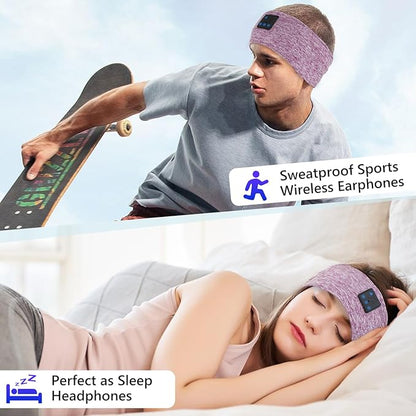 Aurya Sleep Headphones Sports Wireless Bluetooth Headband for Side Sleeper, Bluetooth 5.4, with Ultra-Thin HD Stereo Speaker, Sleeping Headphone for Women Men Running Yoga Workout