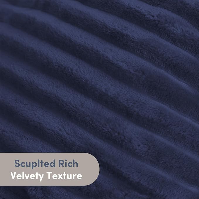 Nestl Reading Pillow with Shredded Memory Foam, Luxe Cut Plush Back Pillow for Sitting Up in Bed, Back and Arms Adjustable Support for Adult & Teens, Backrest Pillows with Washable Cover Navy Blue