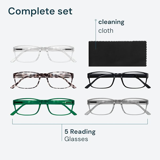 Gaoye Professional Reading Glasses for All Day - Computer Readers with Blue Light Protection - Value Pack