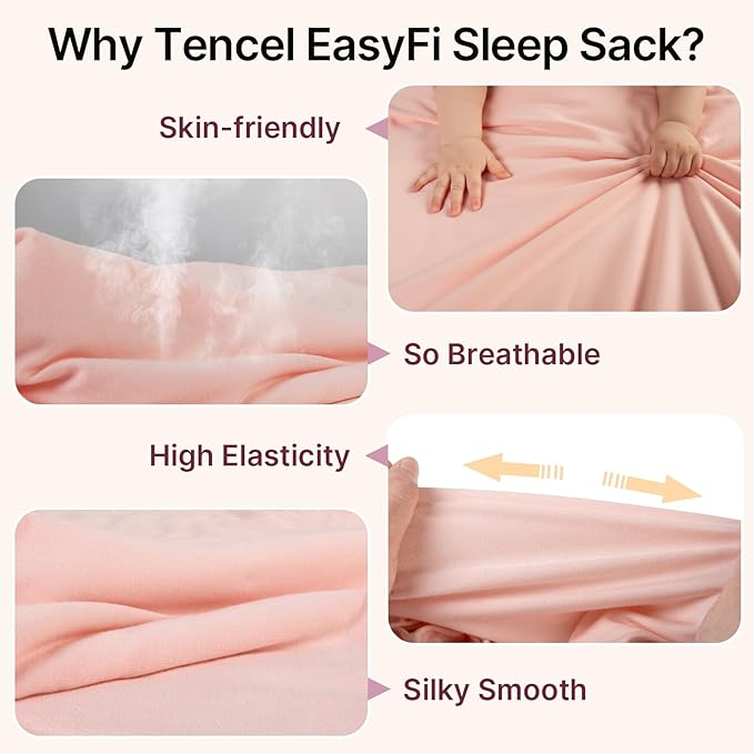 Supersoft Rayon Made from Bamboo Sleep Sack 6-12 Months 1.0 Tog Toddler Sleep Sack Baby Wearable Blanket with 2-Way Zipper Unisex Sleeping Bag for Babies All-year-around - Pink