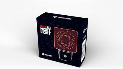 Red LED Dim Night Light for Bedrooms & Bathrooms [2 Pack] - BioRhythm Safe - (Circle)