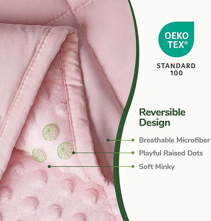Sivio Weighted Blankets for Adult 15lbs (60"×80", Queen), Breathable Soft Minky Weighted Throw Blanket Queen for All Season,Heavy Blanket with Premium Glass Beads, Pink