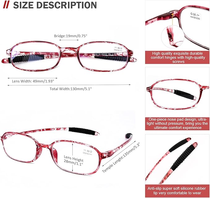 AQWANO 2 Pack Blue Light Blocking Computer Reading Glasses UV Protection Flexible TR90 Frame Lightweight Readers Glasses for Women Men +1.0