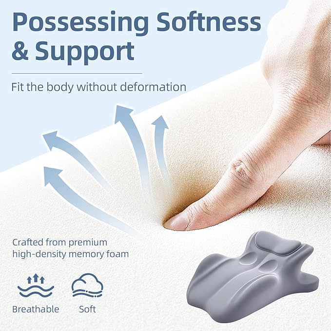 27 Degree Couples Pillow with Memory Foam, Adjustable Multi-Position & Back Support, Anti-Slip Waterproof Cover with Replaceable Design for All Postures (Gray)