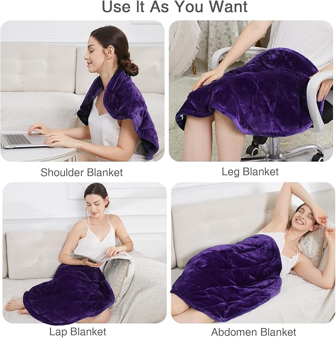 Alomidds Weighted Blanket 7lbs, Cozy Soft Flannel Portable Weighted Lap Blanket for Adults, Small Travel Weighted Blanket for Relaxing, Sleeping, Napping, Machine Washable, Purple, 29" x 24"