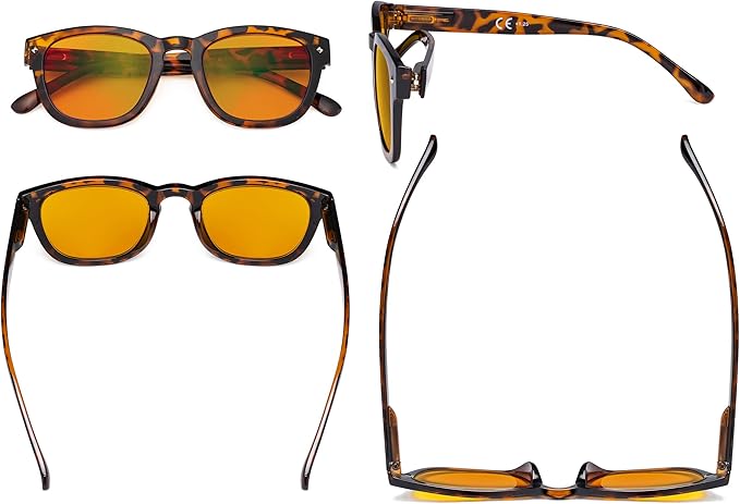 Eyekepper Blue Light Blocking Reading Glasses with Orange Tinted Filter Lens for Sleeping - Anti Blue Ray Computer Readers - Tortoise +1.25