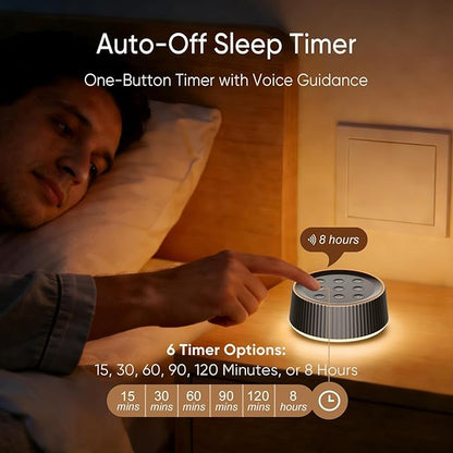 Kipcush White Noise Machine for Sleeping Baby & Adults – 26 Soothing Sounds, 8 Night Light Colors, Tap Control, Memory & Timer, Portable Sound Machine for Nursery, Bedroom & Travel