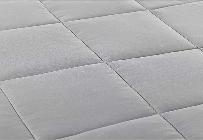 TONGDADA Kids Weighted Blanket | 40''x60'',7lbs | for Child Between 55-80 lbs | Premium Cotton Material with Glass Beads | Light Grey