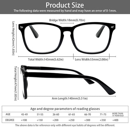 VIDEBLA 5 Pack Blue Light Blocking Reading Glasses,Spring Hinge Readers for Women Men,Anti UV Ray Filter Nerd Eyeglasses
