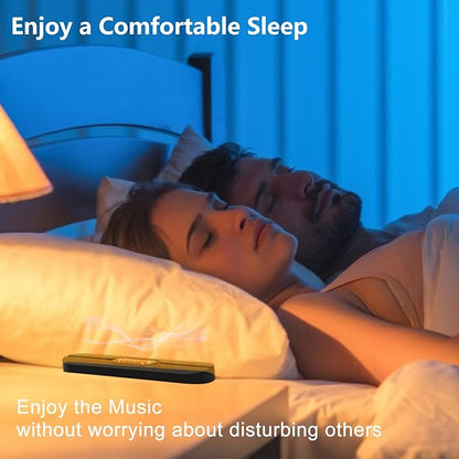 Hesond Pillow Speaker Bone Conduction Stereo Bluetooth Wireless Music Mini Portable Sleep Headphones Bar Sleep Speaker with LED Display White Noise Timer for Side Sleepers Supports TF Card (White)