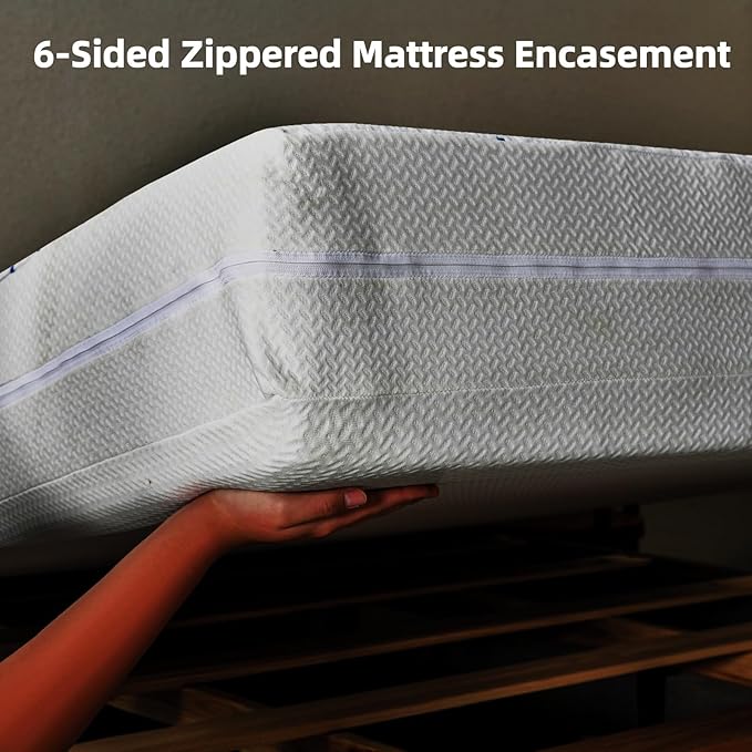 Heavy Duty Waterproof Mattress Protector, Breathable Knit Fabric, 6-Sided Zippered Encasement, Queen Size Mattress Cove-Super King 78''x80''.Depth 12''-13''