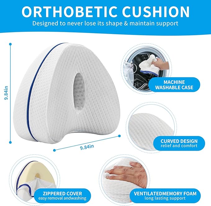 Leg Pillow, Knee Pillow for Side Sleepers, Leg Pillows for Sleeping, Knee Cushion for Sleeping,Suitable for Relieving Leg, Back, Knee Pain