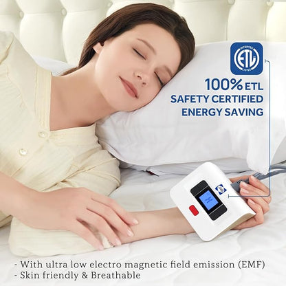 Sealy Heated Mattress Pad Cal King Size, Luxury Quilted Electric Bed Warmer with Dual Controller 10 Heat Settings & Auto Off 1-12 Hours | Fit Up to 17" Deep Pocket | ETL Certified | Machine Washable