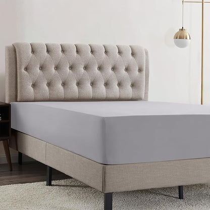 Empyrean 2 Pack King Fitted Sheets - Deep Pocket, Fits 14-16 Inch Mattress, Ultra Soft Microfiber, Fade & Wrinkle Resistant, Shrinkproof, Durable Sheets, Grey Lavender