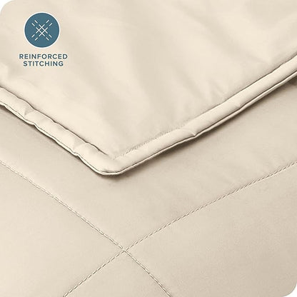 Bare Home Weighted Blanket King Size 30lb (80" x 87") for Adults - All-Natural 100% Cotton - Premium Heavy Blanket Nontoxic Glass Beads (Sand, 80"x87")