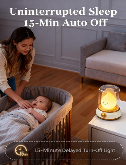 Smiley Night Light for Baby Nursery, Rechargeable LED Candle Lamp, Dimmable Eye, Caring Mood Light with Timer, Cute Portable Nightlight Gift for Mom, Kids, Toddler, Bedroom & Decor
