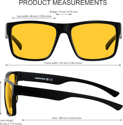 ANDWOOD Blue Light Blocking Glasses Men Women Computer TV Gaming AR Coatings Lens Improve Sleep Naturally Producing Melatonin