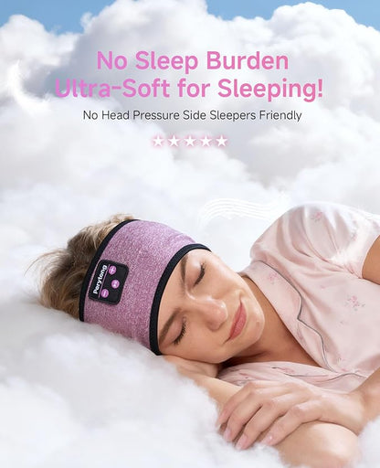 Perytong Sleep Headphones Wireless, Bluetooth Headband Sports Sleeping Headphones Sleep Mask Earbuds Breathable Wireless Music Headband for Side Sleepers Sleeping Travel Workout Running Air Travel