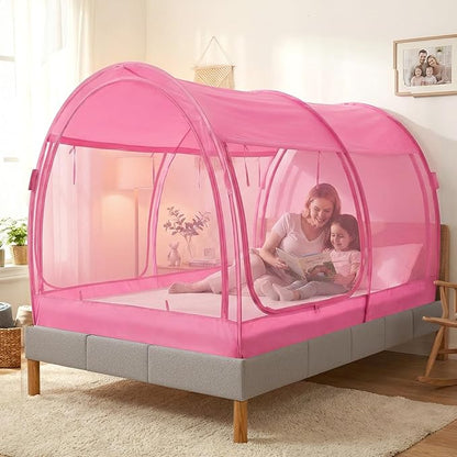 LEEDOR® Bed Tent Dream Tents Bed Canopy Shelter Cabin Indoor Privacy Warm Breathable Pop Up Twin/Full/Queen for Kids and Adult Patent Pending(Mattress Not Included)