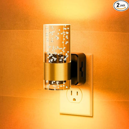 JandCase Night Light, Automatic Night Lights Plug into Wall, Dimmable LED Night Light with Adjustable Brightness, Night Lights Plug in with Auto Light Sensor, Amber for Bathroom Hallway Decor-1 Pack