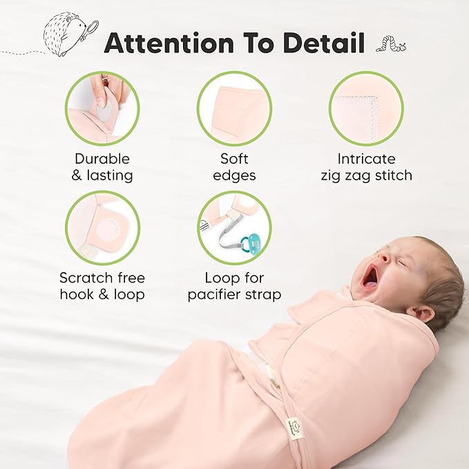 3-Pack Organic Baby Swaddle Sleep Sacks - Swaddles for Newborns, Infant 0-3 Months, Baby Girls, Boys, Soft & Snug Newborn Sleep Sack, Nursery Swaddling Blankets (Angelic, OS)
