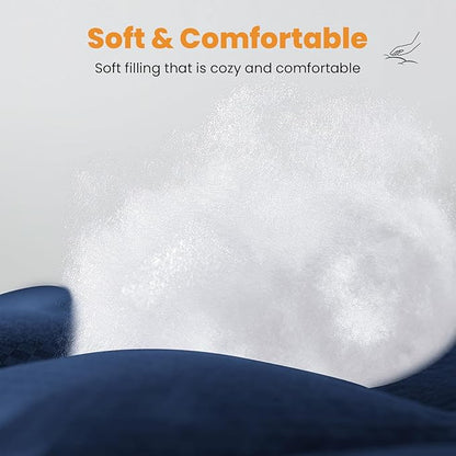 MATBEBY Queen Size Mattress Pad - Cooling Breathable Mattress Topper, Quilted Fitted Mattress Protector, Pillow Top Mattress Cover with 8-21" Deep Pocket, Machine Washable, Navy Blue, 60x80 Inches