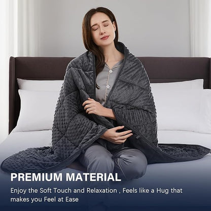 CuteKing Weighted Blanket - Weighted Blanket with Premium Glass Beads - Heavy Blanket Crystal Velvet for Comfort Sleep - Thick Blanket All Season (20lbs, 60"x80", Grey Bubble)