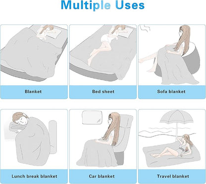 AmyHomie Cooling Blankets, 100% Rayon Derived from Bamboo, Cool Summer Blanket for Hot Sleepers, Soft Comfy Lightweight Blankets for All Seasons(Navy, 90×108 in)