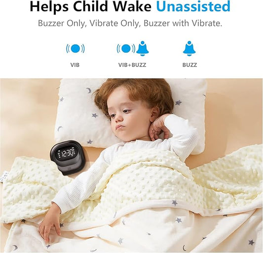 Mesqool Vibrating Alarm Clock for Heavy Sleepers, Battery Operated Rechargeable Bed Shaker Under Pillow, Weekday/Weekend Dual Alarms, Wireless, Cordless, Travel Digital Clock