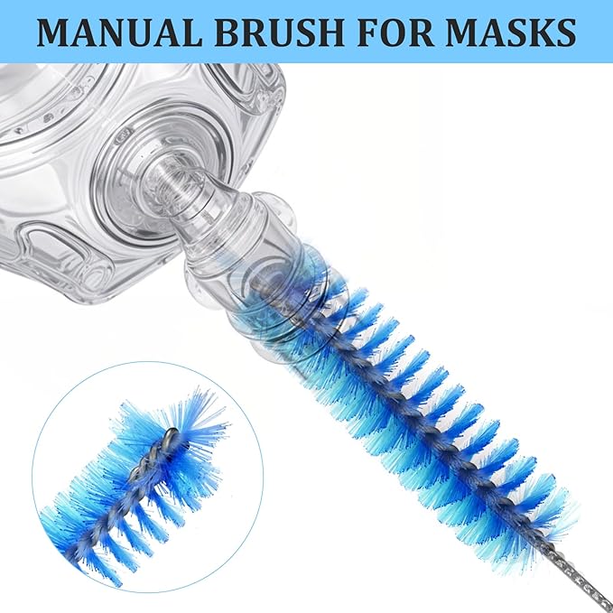 CPAP Cleaning Brush, CPAP Hose Cleaning Brush for 7 Feet Tubing, Fits 0.6 Inch & 0.75 Inch Diameter (15 mm & 19 mm), Easy to Use & Essential for Tube Maintenance (Blue)